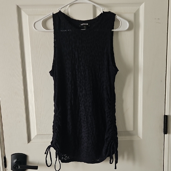 Express Black Sleeveless Textured Tank - Picture 1 of 5